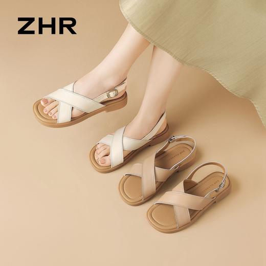 ZHR则则头层牛皮洋气凉鞋女鞋2026新款夏季百搭软底舒适拖鞋 商品图2