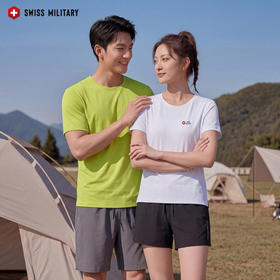 瑞士军工SWISS MILITARY夏季冰丝情侣高品质无痕压胶户外运动休闲短袖T恤 RS-HM82517