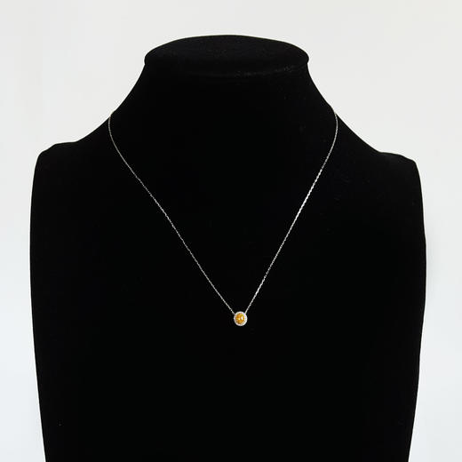 【天然正品】AU750白金简约时尚0.165克拉群镶钻石吊坠项链 链长：45CM（长度可调节） 210426NJS10 商品图6