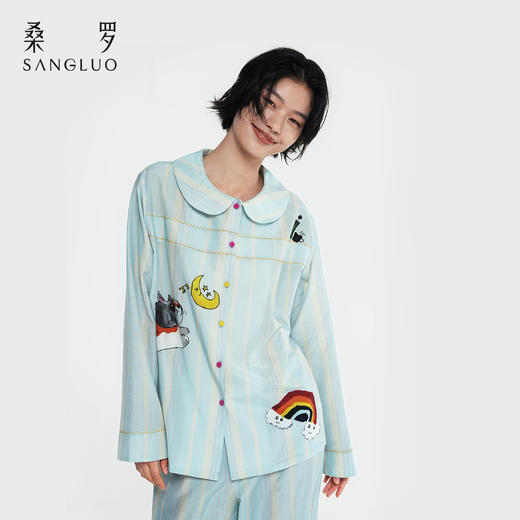 果果的星空』桑罗孤独症儿童联名系列桑蚕丝睡衣套装家居服可外穿 商品图1