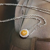 【天然正品】AU750白金简约时尚0.165克拉群镶钻石吊坠项链 链长：45CM（长度可调节） 210426NJS10 商品缩略图3