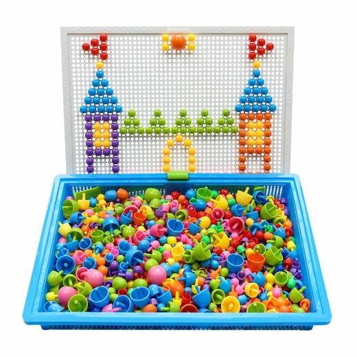 【百变造型蘑菇钉】大小颗粒蘑菇钉玩具 宝宝益智幼儿早教塑料3d立体拼图儿童拼图 商品图5