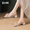 ZHR则则法式方头花朵粗跟一字凉鞋2026夏季新款女鞋温柔配裙子女 商品缩略图8