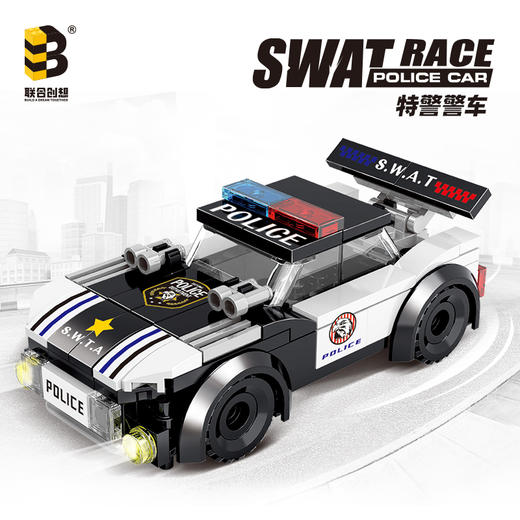 联合创想 超级救援战队集合（Q版航天+歼-15战斗机+黑色警车+推土车+救援直升机+M1A2主战坦克） 商品图10