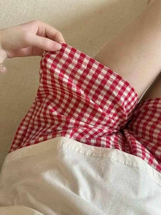 GZ买手优选红边吊带小狗睡衣女可爱卡通家居服套装红格小狗套装（3-5天发货） 172095202 商品图2