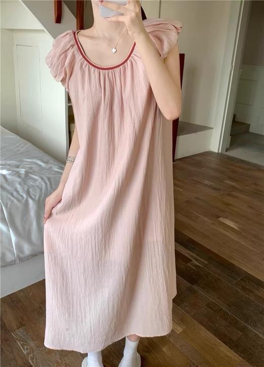 GZ买手优选露背粉色睡裙夏季新款睡裙女韩版甜美撞色露背家居服睡裙-172095253（预售3-5天发货） 商品图2