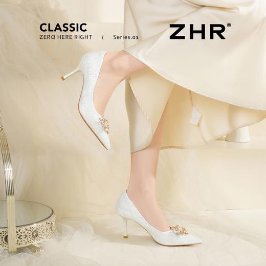 ZHR则则轻奢时髦珍珠钻饰单鞋女鞋2026新款7.5cm高跟气质婚鞋婚礼 商品图4