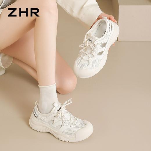 ZHR则则增高3CM户外休闲鞋女2026夏季新款镂空透气徒步百搭轻便鞋 商品图3