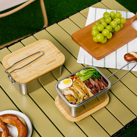 乐扣乐扣（LOCK&LOCK）竹盖不锈钢材质保鲜盒食品冰箱收纳LST530 商品图9