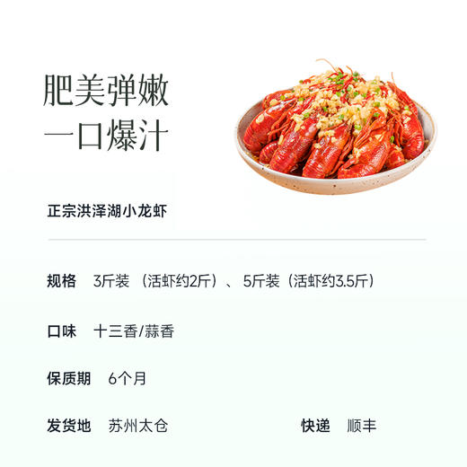 【夏季爆款 正宗洪泽湖小龙虾】活虾现做 天然香辛料 健康无添加 加热即食超方便 商品图3