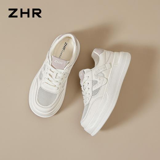 ZHR网面透气增高4cm小白鞋夏季新款轻便百搭运动鞋小个子休闲鞋女 商品图8