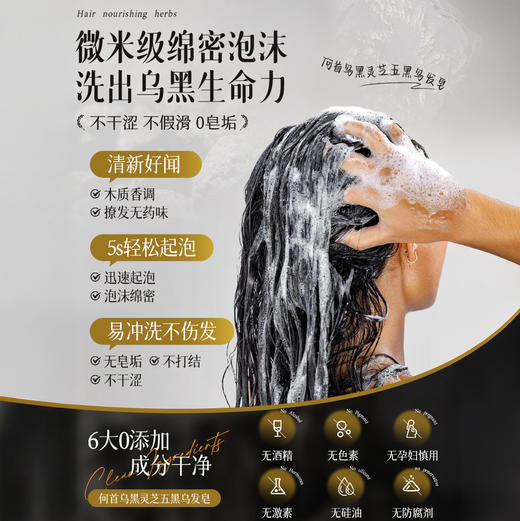 热卖！“以黑养黑”的草本皂，从发根养到发稍！Orginese欧橘何首乌五黑乌发皂  120g/盒 商品图5