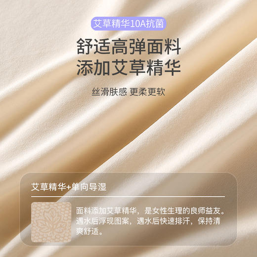 樱姿娜艾草精华10A抗菌蚕丝裆排汗安全裤 3条装 #88033 商品图4