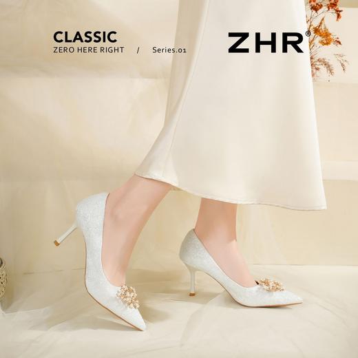 ZHR则则轻奢时髦珍珠钻饰单鞋女鞋2026新款7.5cm高跟气质婚鞋婚礼 商品图5