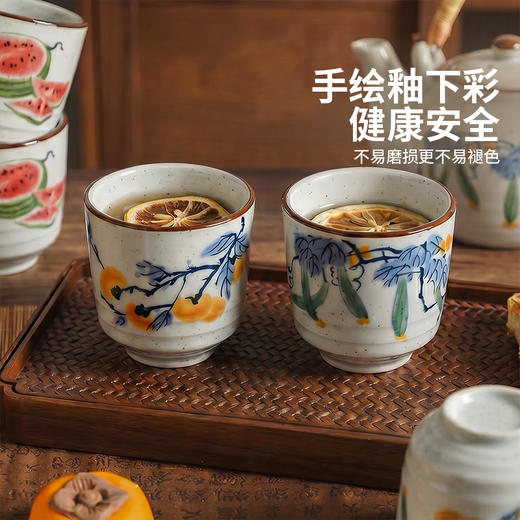 摩登主妇陶瓷茶杯釉下彩主人杯家用喝水杯功夫品茗杯喝茶杯子套装 商品图1