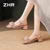 ZHR则则法式方头花朵粗跟一字凉鞋2026夏季新款女鞋温柔配裙子女 商品缩略图1
