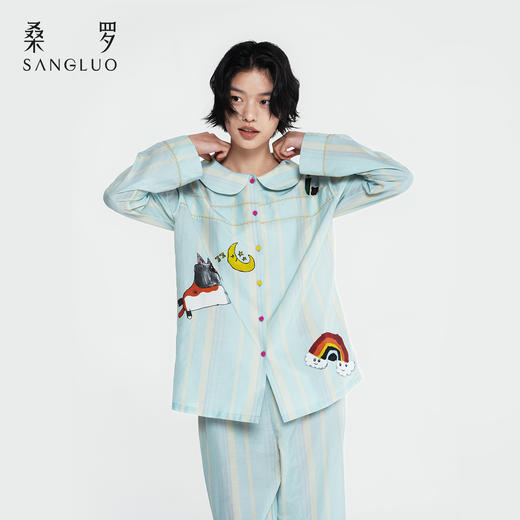 果果的星空』桑罗孤独症儿童联名系列桑蚕丝真丝睡衣女可外穿睡裙枕套眼罩 商品图12