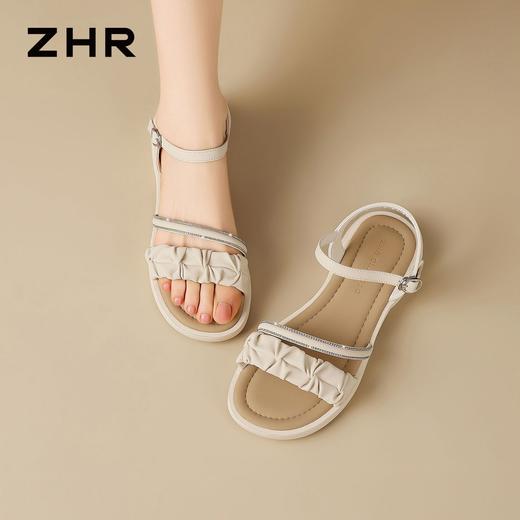 ZHR则则复古水钻一字厚底增高凉鞋2026夏季新款百搭女鞋轻便粗跟 商品图4