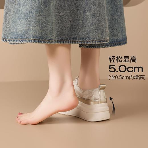 ZHR高颜值5CM增高厚底小白鞋女春季新款潮流百搭复古休闲板鞋 商品图4