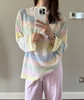 DS彩虹宽条纹防晒针织罩衫051103 商品缩略图0