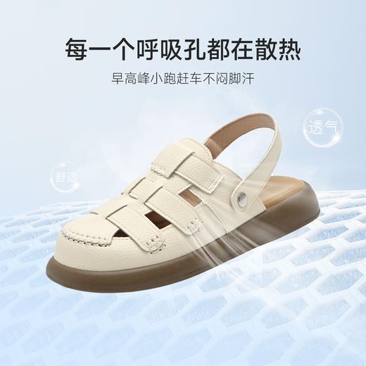 ZHR罗马凉鞋女2026夏季新款复古网面透气舒适增高可调节两穿凉鞋 商品图5