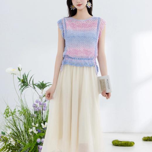 苏苏姐家碧玉背心段染版手工diy编织钩针5#段染蕾丝毛线团材料包 商品图1