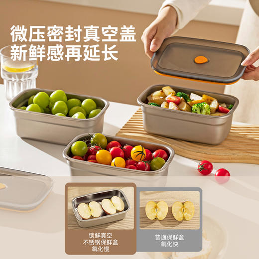 摩登主妇纯钛保鲜盒上班族饭盒食品级水果便当盒密封盒冰箱收纳盒 商品图2