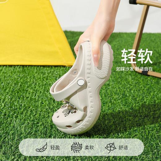ZHR增高5.5CM厚底洞洞鞋EVA防滑防臭女款春夏款时尚包头外穿拖鞋 商品图2