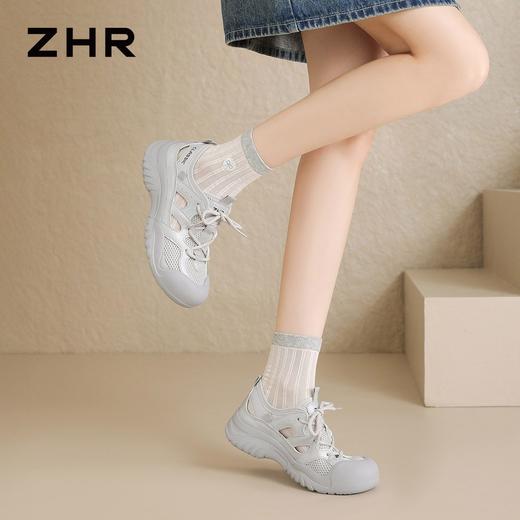 ZHR则则增高3CM户外休闲鞋女2026夏季新款镂空透气徒步百搭轻便鞋 商品图9