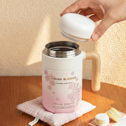 摩登主妇保温杯茶水分离杯2026新款女生办公室泡茶杯水杯咖啡杯子 商品图7