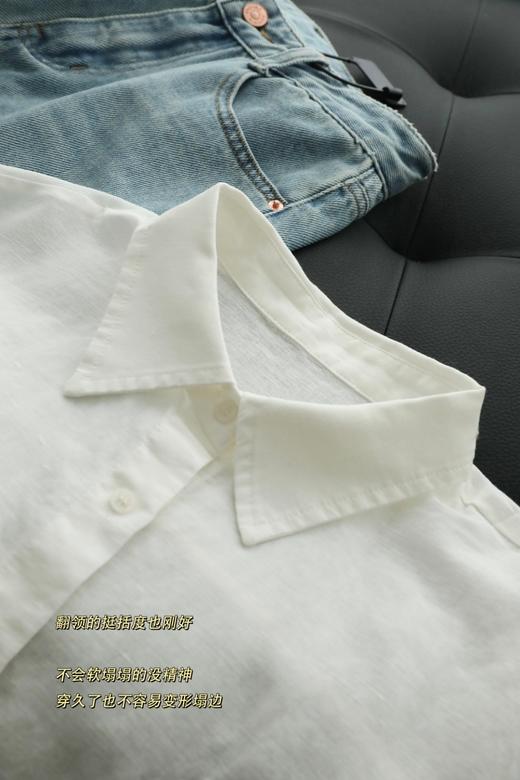 韩系轻氧呼吸感亚麻小飞袖衬衫 商品图10
