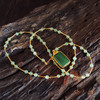 【天然正品】AU750黄金镶天然细腻油润度佳青色无事牌和田玉吊坠项链 链长：45CM（长度可调节）250426NJ14 商品缩略图5