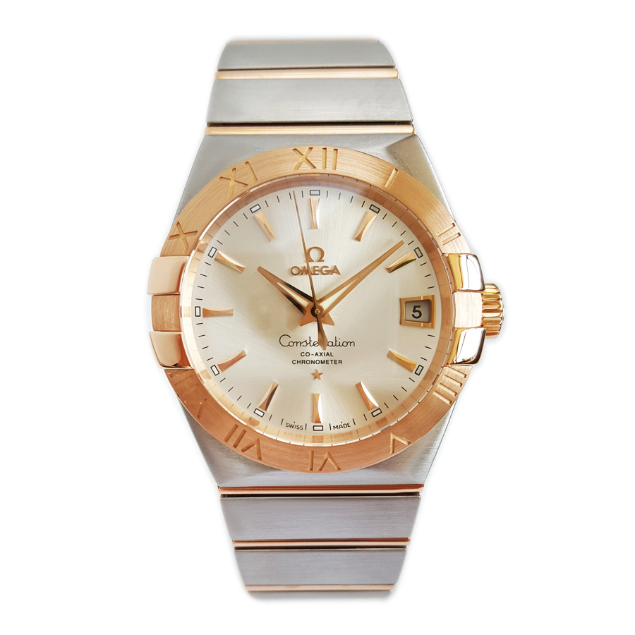 【95新】OMEGA 欧米茄123.20.38.21.02.001天文台认证同轴自动机械机芯日期显示38MM（男款）星座系列精钢/18K玫瑰金020526NJS02