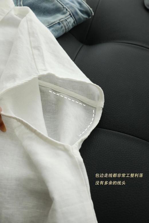 韩系轻氧呼吸感亚麻小飞袖衬衫 商品图12