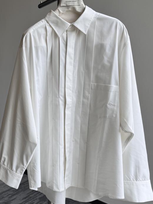 MAISON COVET Flow Pleats 廓形纯白衬衫 商品图0