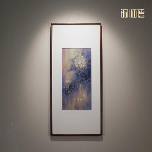 铜师傅 手工錾刻 铜雕画《国色天香》装饰画 商品图5