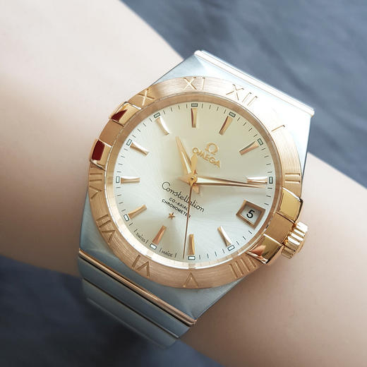 【95新】OMEGA 欧米茄123.20.38.21.02.001天文台认证同轴自动机械机芯日期显示38MM（男款）星座系列精钢/18K玫瑰金020526NJS02 商品图8