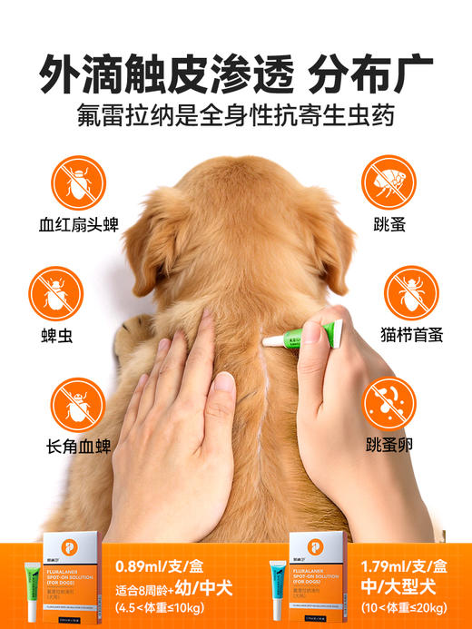 普安特爱滴卫狗狗驱虫药狗狗外驱宠物驱虫药蜱虫氟雷拉纳滴剂犬用 商品图4