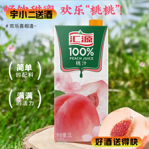 【果汁】汇源桃汁100%1L 商品图0