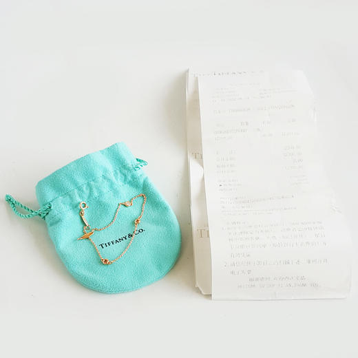 【95新】Tiffany & Co.蒂芙尼Elsa Peretti系列玫瑰金三钻Elsa Peretti手链 链长约18cm女士290426AK23 商品图1