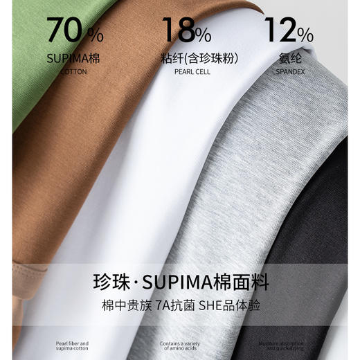 NICESELF 珍珠SUPIMA匹马棉抗菌免烫短袖【3-5天发货】 商品图5