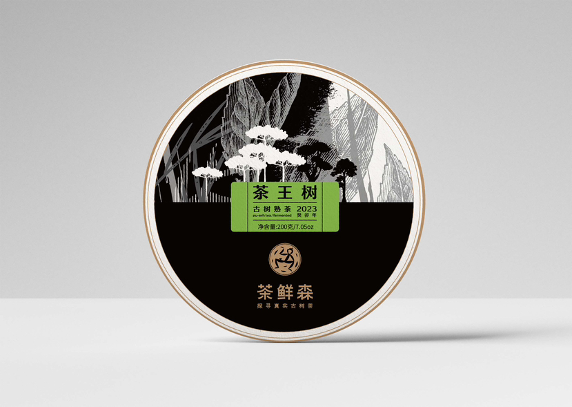 2023年 茶王树古熟  刮风寨古熟 200g/饼，拍五发六