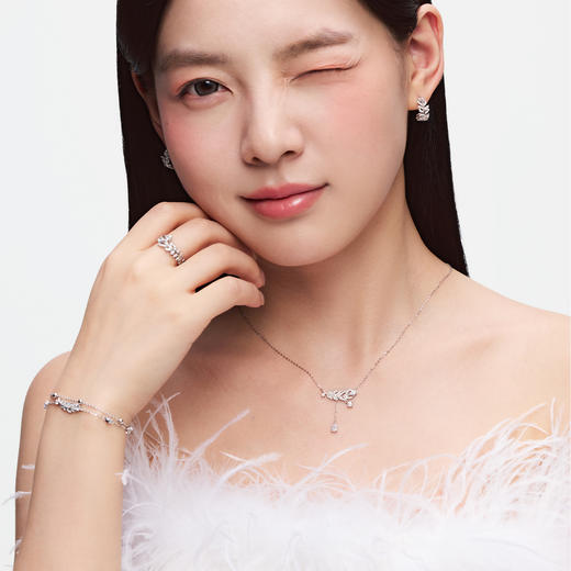 KADER卡蒂罗 羽迹流苏项链 女925银简约时尚轻奢小众设计锁骨链 生日 纪念日情人节礼物 商品图4