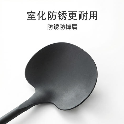 KEYIOW 可意欧窒化碳钢铲勺2件套 实木防烫铁勺 中式烹饪优选 商品图4