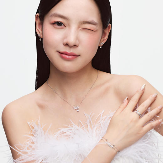 KADER卡蒂罗羽迹项链女925银简约时尚轻奢小众设计款锁骨链生日情人节纪念日礼物 商品图2