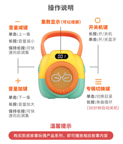 凯叔讲故事3岁+K1经典故事探索版早教机宝宝听故事儿童玩具英文送礼 商品图5