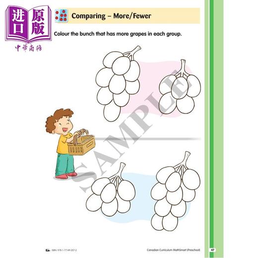 【中商原版】Canadian Curriculum MathSmart for Preschool 加拿大课程数学练习册学前班 精华版 英文原版 进口图书 数学活动 商品图2