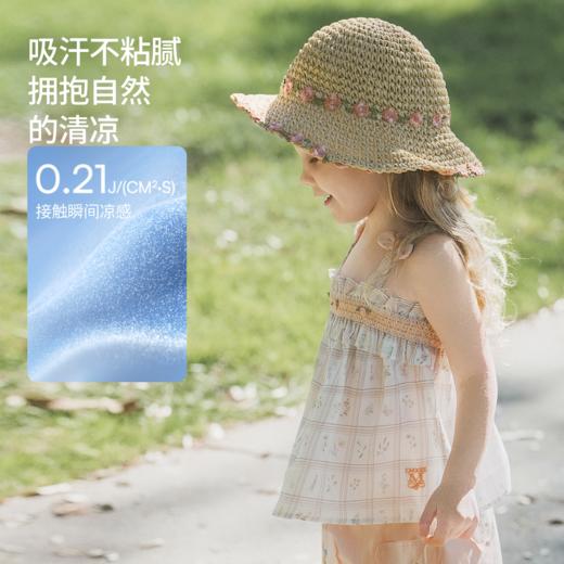 【宝宝服饰】嫚熙童装儿童2026新款夏季背心吊带女童天丝亚麻吸湿凉感女宝上衣 商品图2