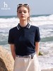H哈吉S女士撞色翻领Polo衫短袖T恤 商品缩略图5