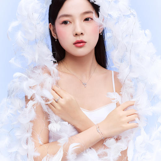 KADER卡蒂罗羽迹项链女925银简约时尚轻奢小众设计款锁骨链生日情人节纪念日礼物 商品图4